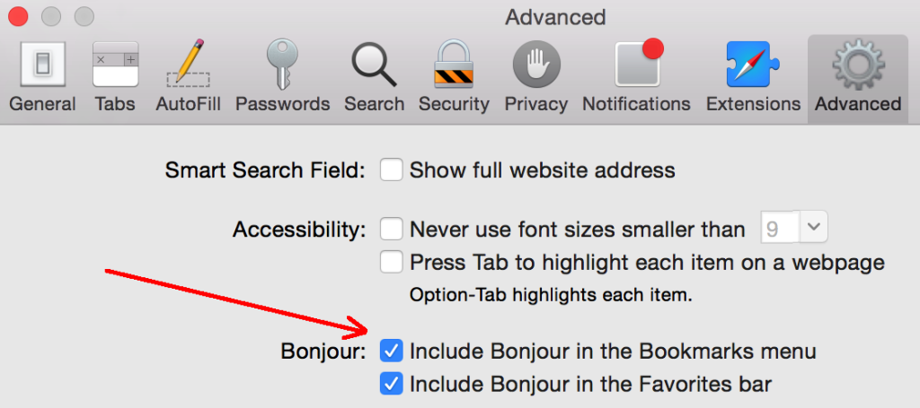 safari-enable-bonjour